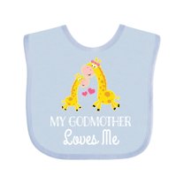 Inktastic My Godmother Loves Me Giraffe Boys or Girls Baby Bib