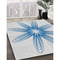 thumbnail image 3 of Ahgly Company Machine Washable Indoor Square Transitional Water Blue Area Rugs, 7' Square, 3 of 7