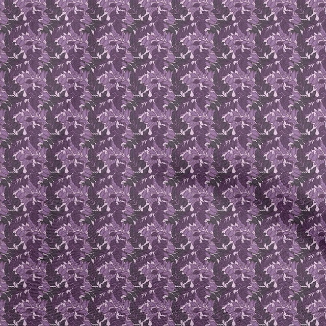oneOone Polyester Lycra Violet Fabric Leaves Sewing Craft Projects Fabric Prints By Yard 56 Inch Wide