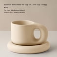 thumbnail image 2 of HAOMONZEN Coffee Mug Creative Handmade Fat Handle Mug Ceramic Coffee Mug Cup Oval Plate Personalized Ceramic Cup Saucer for Coffee Tea Milk Cake Home Decor Deals of the Week, 2 of 8