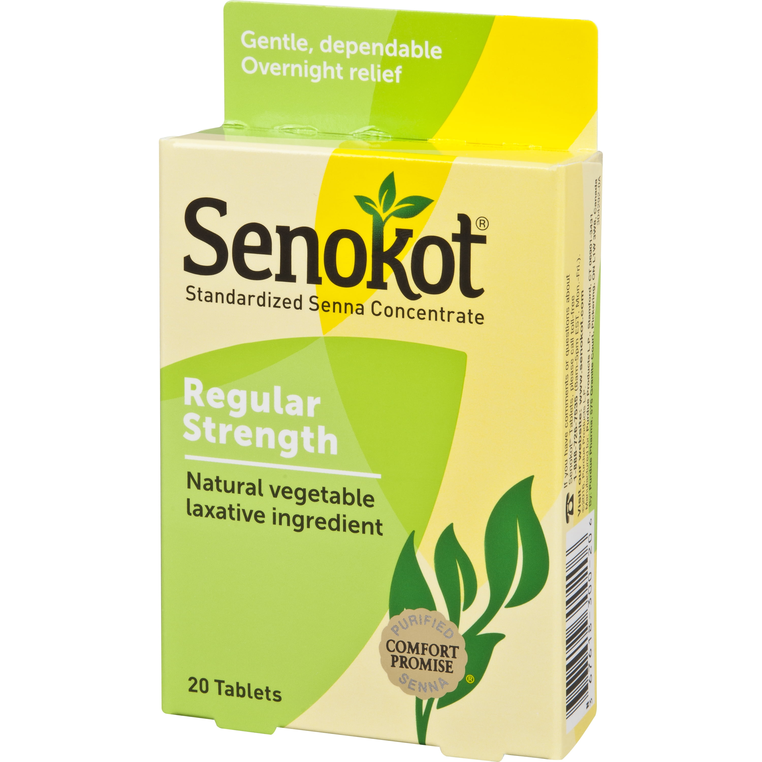 Senokot Regular Strength 20 Tablets Natural Vegetable Laxative