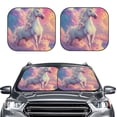 thumbnail image 2 of Rateoe Colorful Cloud White Horse Pattern 2 Piece Car Windshield Sun Shade Foldable | Front Windshield Shade for Sun, Heat and UV Rays | Sunshade for Car Front Window-Large, 2 of 6