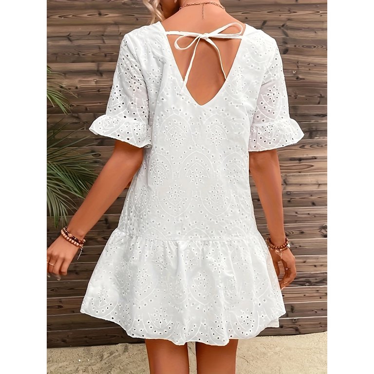 Meichang White Eyelet Dresses for Women Crew Neck Short Sleeve Ruffle Dresses Solid Color Loose Fit Mini Dresses Casual Flowy Beach Dresses for Women 2024 Vacation White S - Walmart.com Meichang White Eyelet Dresses for Women Crew Neck Short Sleeve Ruffle Dresses Solid Color Loose Fit Mini Dresses Casual Flowy Beach Dresses for Women 2024 Vacation White S - Walmart.com