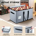 thumbnail image 4 of Christmas Ornament Storage Box, Holiday Ornament Organizer with 8 Trays, Holds 128 Ornaments (3-inch) Durable 600D Oxford Fabric & Dual Zipper (Gray), 4 of 7
