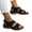 Black, variant on WIZUTIZ Wedge Sandals for Women Dress Sandals for Women Comfort Work Elastic Beach Sandals Pull-On Shoes Flat Heel (O"-1) Medium Solid Sandals for Older Women Going Out Beige