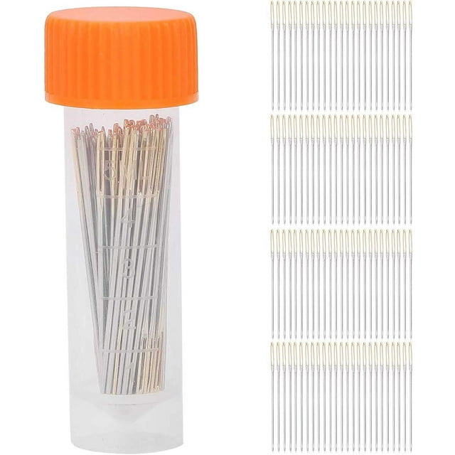ZOUSSIQI 100Pcs Cross Stitch Needles,Metal Sewing Needles Embroidery Needles Stitching Needles Set with Storage Box(24) CA919-11394