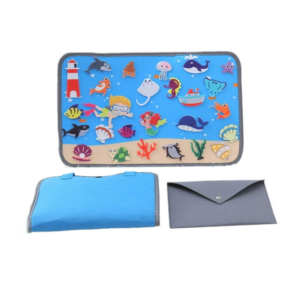 Juego de Tablero de Cuentos de Fieltro, Juguete Montessori de Fácil Uso, Juego de Simulación, Tablero de Aprendizaje de Iluminación, Material Didáctic Sirena