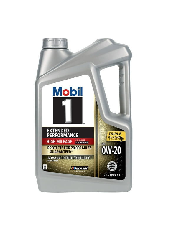 Mobil 1 Extended Performance High Mileage Full Synthetic Motor Oil 0W-20, 5 Quart