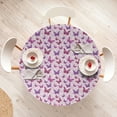 thumbnail image 4 of Ambesonne Hippie Fitted Round Tablecloth, Butterflies Colors, 36"- 40" Diameter, Pink Purple, 4 of 5