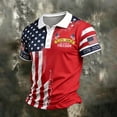 thumbnail image 2 of Homeyce Mens 4th Of July Polo Shirts 250th America Anniversary American Flag Golf Shirts Short Sleeve Independence Day Polo T-Shirts Button Down Patriotic Shirts,Red M, 2 of 4