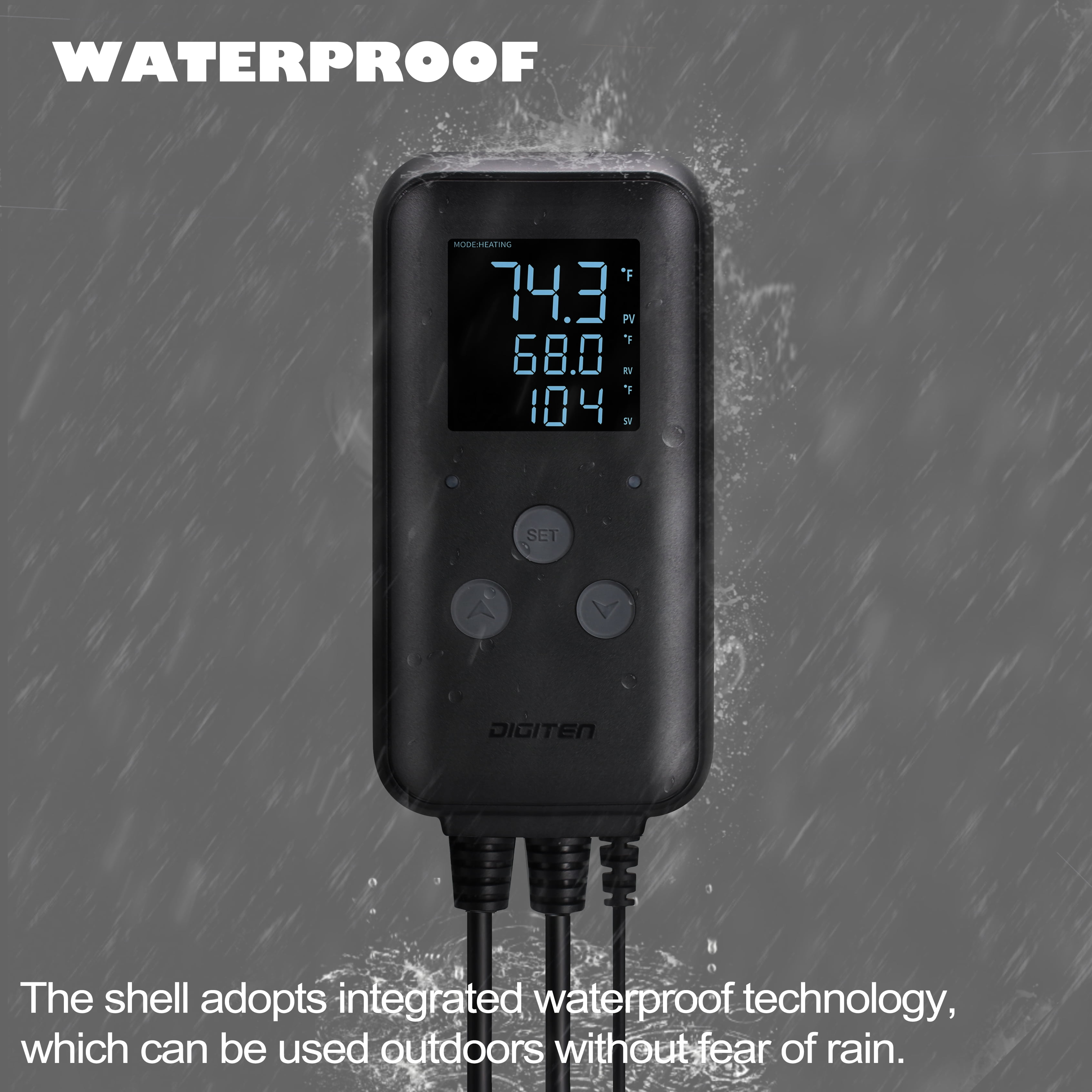 DIGITEN Waterproof Temperature Controller DTC310 Digital Temperature Controller Aquarium Temperature Controller Greenhouse Thermostat for Heater 10A Outdoor Heat Mat Thermostat Controller for Seedling