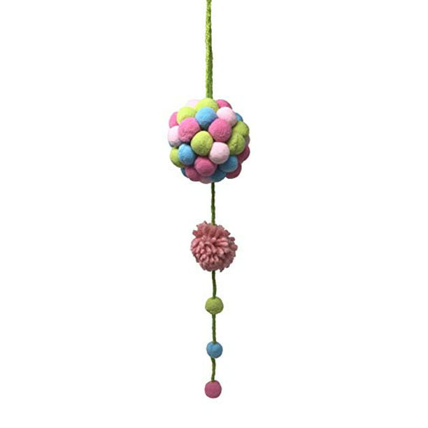 Hanging Pastel Fabric Pom Decorations Ornament Craft Colorful (Large Ball with Tail) - Walmart.com