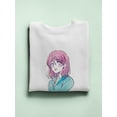 thumbnail image 3 of Manga Schoolgirl Grinning Sweatshirt Women -Image by Shutterstock, Female Small, 3 of 4