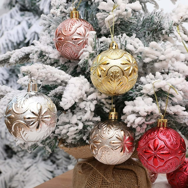 Xihbxyly Adorno Navideño Colgante, Diseño En Relieve, Múltiples Opciones de Color, Plástico Resistente, Fácil de Colgar, Versátil para Espacios Domésticos y Comerciales, Tamaño de 6 Cm, Empaque Exqui