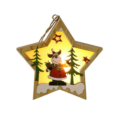 

SUWHWEA Black and Friday Deals 2022! Christmas Decorations Wooden Luminous Ornaments Scene Decoration Pendant on Clearance