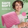 thumbnail image 2 of Heating Pad for Back,Neck,Shoulder,6 Heat Settings,Dry/Moist Heat & Auto Shut off, Birthday Gifts for Men and Women, 12" x 24", Pink, 1 Pack, 2 of 8