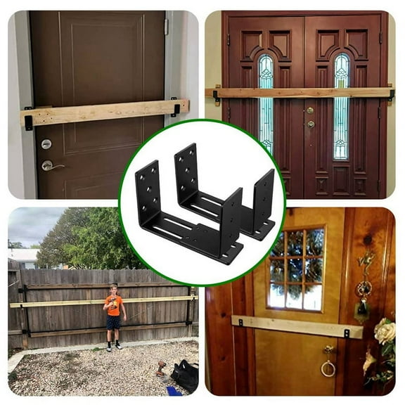 2 x door brackets-Black