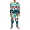 thumbnail image 4 of Bingfone Men'S Pajama Set 2 Piece Loungewear Pjs, Long Sleeve With Pajama Pants-Travel Around The World, 4 of 9
