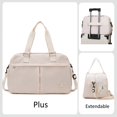 thumbnail image 1 of Extendable Travel Handbag Large Multi-layer Duffle Bag Travelling Luggage Storage Pack Bags Weekend Flight Carry On Handbag White plus, 1 of 6