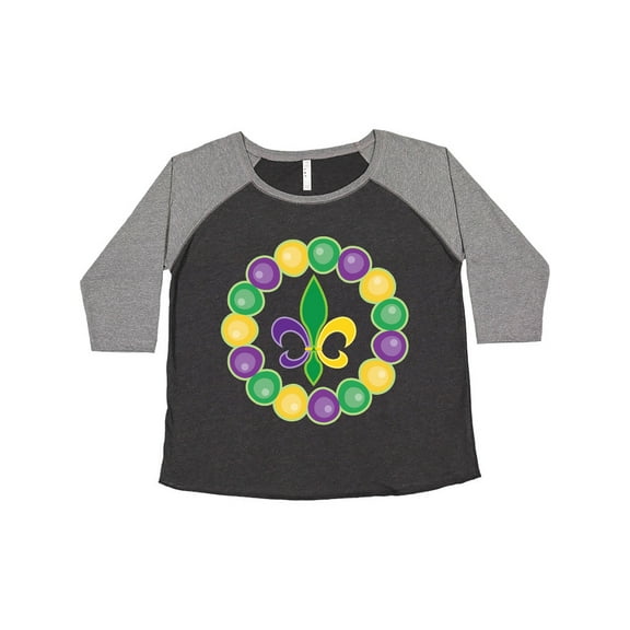 Inktastic Mardi Gras Beads and Fleur De Lis Women's Plus Size T-Shirt