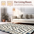 thumbnail image 2 of ODIKA 2'x3' Machine Washable Non-Slip Area Rug, Checkerboard Geometric with Hexagon Outlines and Abstract High Traffic Rug, Beige, 125452, 2 of 7