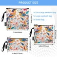 thumbnail image 3 of Haosy 3 Pack Reusable Ziploc Bags BPA Free Healthy Food Storage Bag Leakproof Sandwich Snack Freezer Bags Abstract Birds and Flowers, 3 of 7