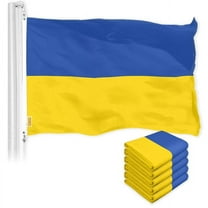 G128 5 Pack: Ukraine Ukrainian Flag | 4x6 Ft | LiteWeave Pro Series Printed 150D Polyester | Country Flag, Indoor/Outdoor, Vibrant Colors, Brass Grommets