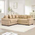 thumbnail image 3 of FFH 79.1" Oversized Cloud Sectional Couch, Convertible L Shaped Sleeper Sofa, 3 Seater Corduroy Living Room Chaise Sofa, Camel, 3 of 16