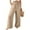Khaki, variant on Summer Wide Leg Linen Pants Women with Pockets High Waist Drawstring Loose Casual Palazzo Lounge Pants Women