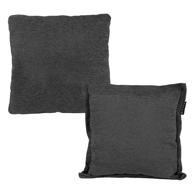 Set de 2 Cojines (1 Cuadrado + 1 Cuadrado Grande) Gris Carbon