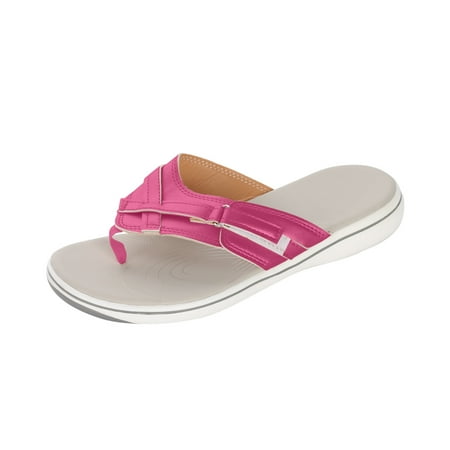 

OAVQHLG3B Flip-flops Slide Sandals for Womens Dressy Summer Beach Sandal Flat Comfort Shoes Cushion Slipper
