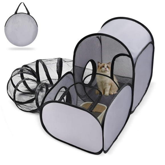 Parque de juegos para mascotas TailTastic con túnel envolvente para gatos de tamaño mediano