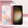 thumbnail image 3 of for Samsung Galaxy S24 Ultra PU Leather Wallet case, Marble Pattern Credit Card Holder,Flip Folio Book Kickstand Cover Women Men with Long + Short Strap for Samsung Galaxy S24 Ultra, Colored, 3 of 6
