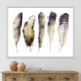 thumbnail image 2 of Designart 'Dark Gray Feathers Boho Ethnic I' Bohemian & Eclectic Framed Canvas Wall Art Print, 2 of 5