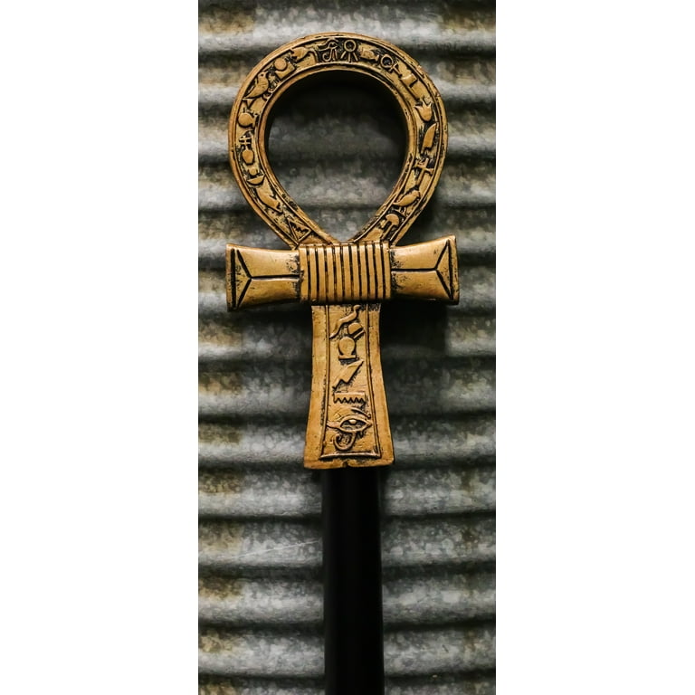 Ebros Gift Egyptian Ankh Key of Life Walking Staff Cane