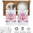thumbnail image 5 of Pink Lotus Flowers Kitchen Towels Set of 2, Classic Love Heart Leaves Blue Absorbent Dish Towels for Kitchen, Microfiber Hand Towel, Quick Drying Tea Towel for Cleaning Decorative Dishcloths, 5 of 7