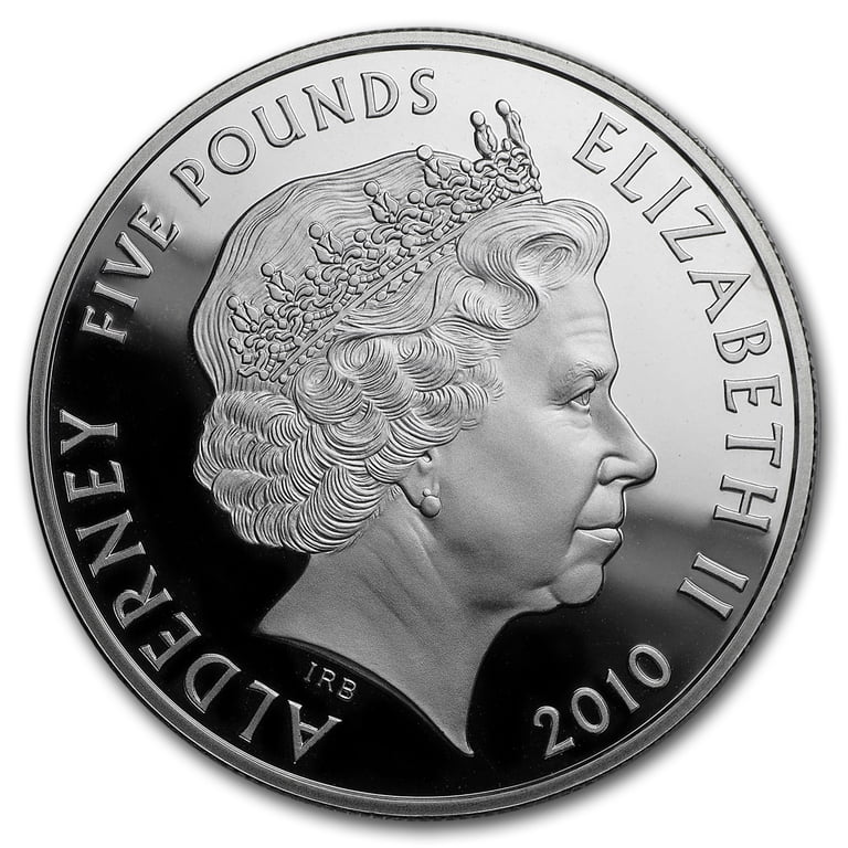 2010 Alderney £5 Silver Prf John Lennon Great Britons Off-Quality