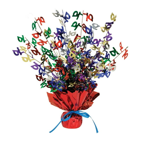 Beistle Club Pack of 12 Multi-Colored "75" Gleam 'N Burst Decorative Centerpieces 15"