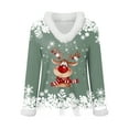 thumbnail image 7 of adviicd Ugly Christmas Sweaters for Women White Faux Fur Trim V Neck Sweatshirt Merry Christmas Sweater Funny Xmas Reindeer Shirt (Green, M), 7 of 7