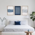 thumbnail image 2 of Abstract Navy Blue and White Framed Canvas Wall Art,Minimalist Boho Waves Lines Wall Decor,Modern Mid Century Artwork,Neutral Geometric Art Print for Living Room,Bedroom,Office-16 x24 x3, 2 of 6