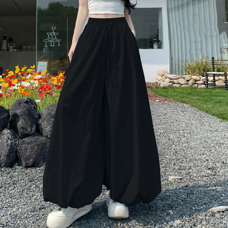 Zpanxa Women Trousers High Waisted Wide Leg 2025Casual Linen Pants