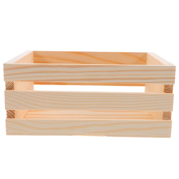 CHICHUMID wood storage bins Wooden Vintage Box Beige Storage 1Set