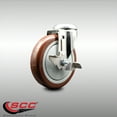 thumbnail image 2 of 5 Inch 316SS Maroon Polyurethane Wheel Swivel Bolt Hole Caster with Brake SCC, 2 of 2