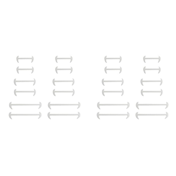 Men's 24 Pcs Silicone Round No Tie Shoelaces Elastic for Dress Shoes Sneakers Hiking Boots(White)