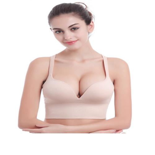 Buy Vanila Lingerie B Cup Seamless, Lightly Padded Bra for Girls & Women,  Deep Neck Design Moulded Pasted Cups Super Polycotton, Beige, 30, Pack of 1  at