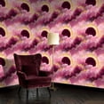 thumbnail image 2 of Boho Peel and Stick Wallpaper Tranquil Fantasy Sky Soft Golden Clouds Crescent Moon Wall Mural 23.6in x 9.8ft Self Adhesive Removable Wall Paper Contact Paper for Nursery Bedroom Cabinets, 2 of 8