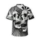 thumbnail image 1 of Balery Psychedelic Skull Illusion Art Camisas hawaianas de manga corta para hombre, camisas playeras de corte holgado, camisas de vacaciones con botones,Medium, 1 of 7