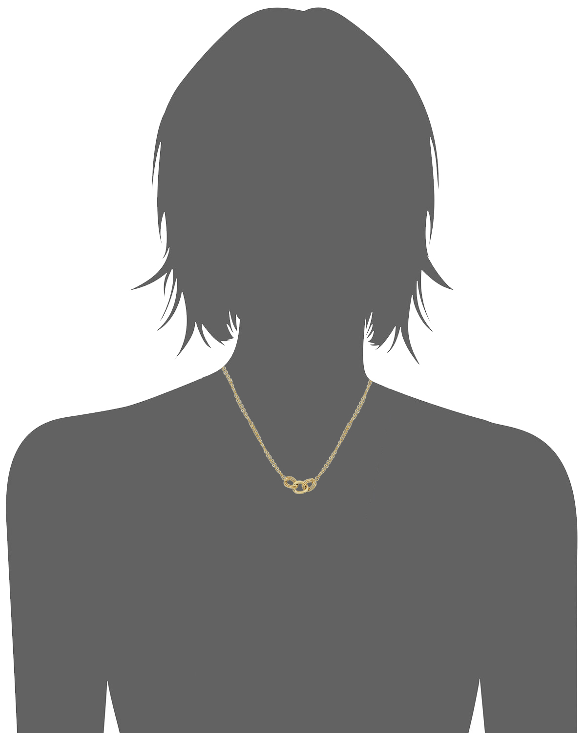 KoolJewelry 14k Yellow Gold Diamond-cut Link and Double Strand Necklace (18 inch)