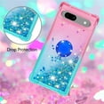 thumbnail image 4 of Clear Case for Google Pixel 7a with Kickstand for Girls Women, Liquid Glitter Sparkle Bling Cute Case Gradient Quicksand Cover for Google Pixel 7a JB Powder Blue, 4 of 15