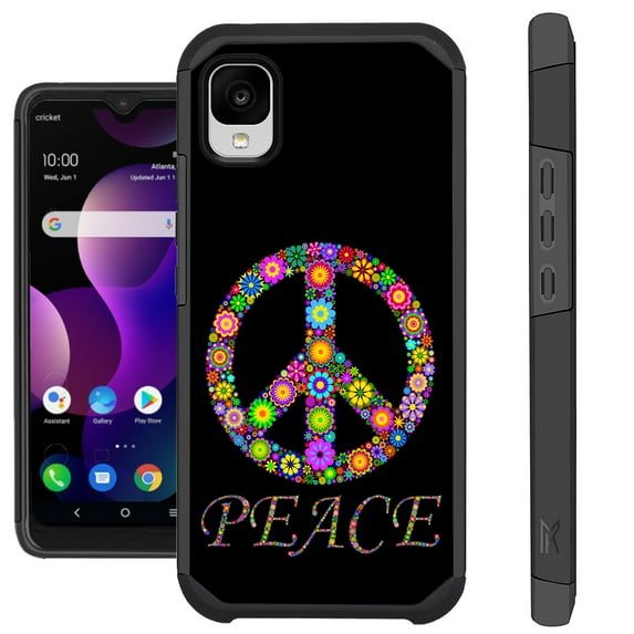 Compatible with TCL 30Z T602DL Hybrid Fusion Guard Phone Case Cover (Peace Flower)